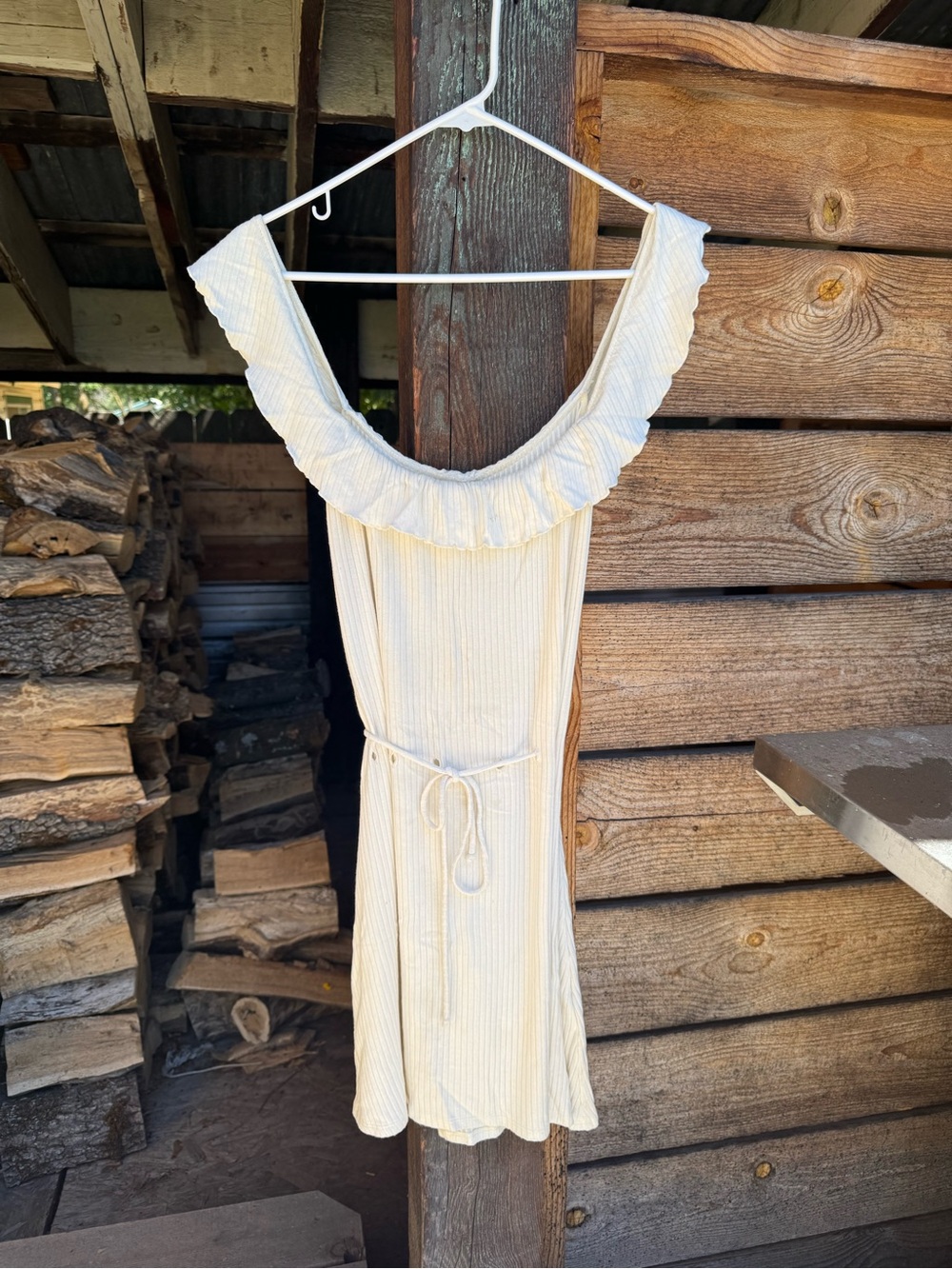Reformation ribbed mini dress